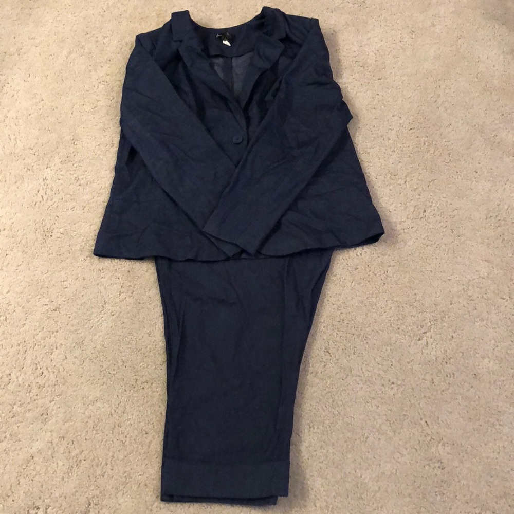 Lane Bryant "Jean" print crop suit